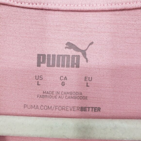 Puma All In Golf Polo Shirt L Mens Short Sleeve Moisture Wicking Pink NEW - Picture 8 of 10